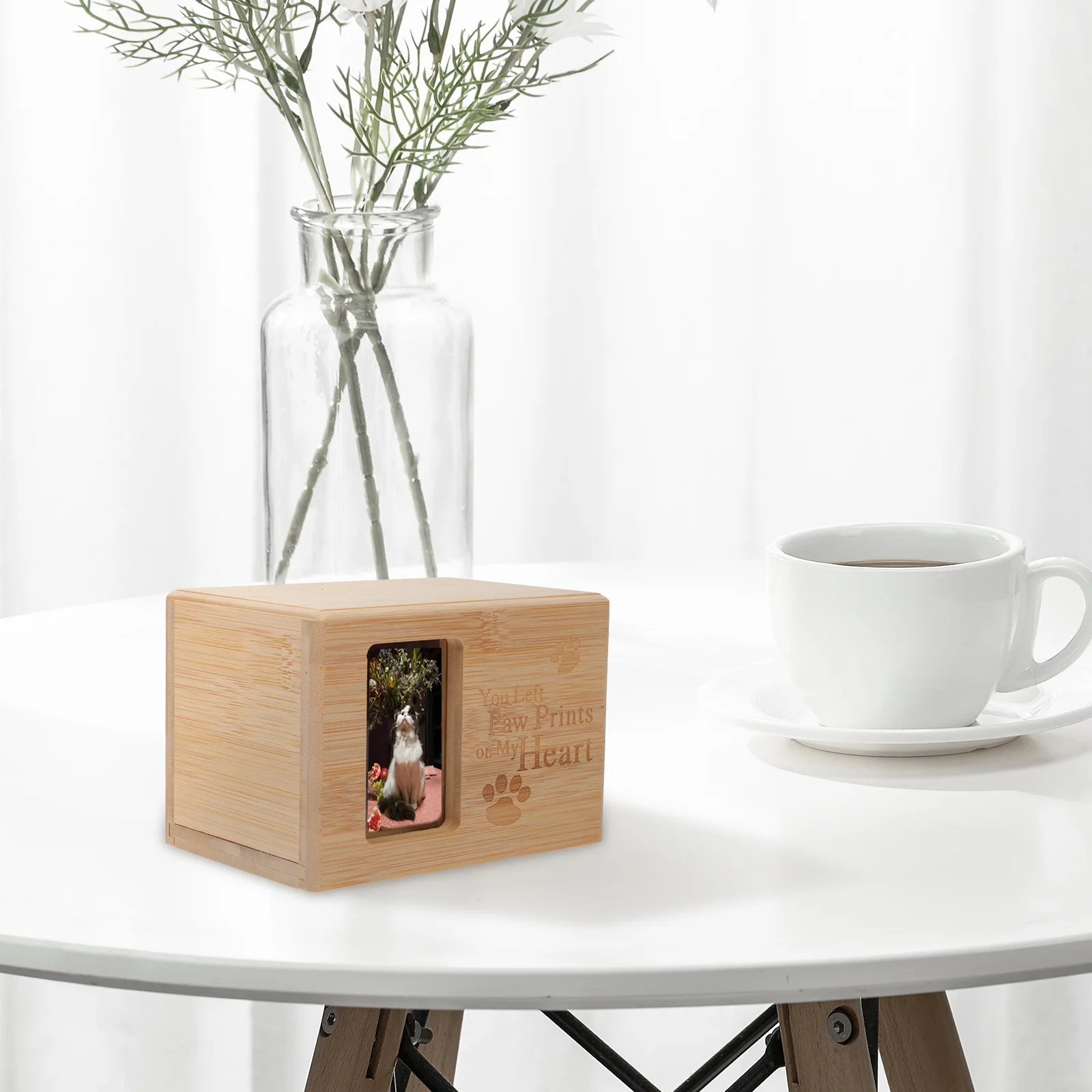 Memorial Gifts Pet Urn for Cinerary Casket Ash Jar Funeral Supplies Bamboo Urns Creative Cats Dog
