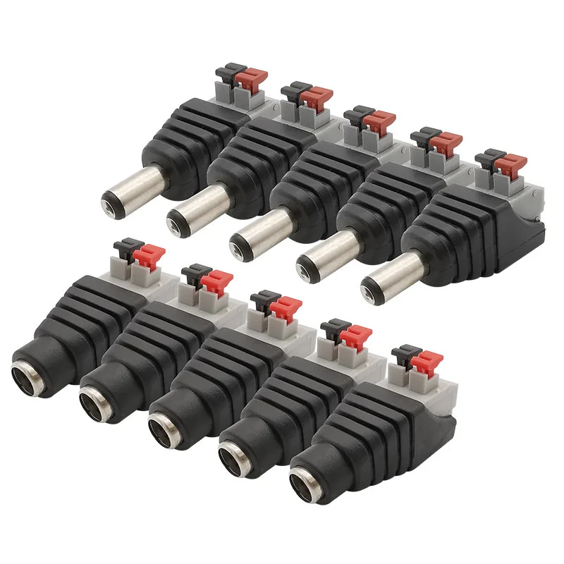 Lot De 5 Paires Connecteurs DC 2.1mm Mâle/femelle à Vis - Adaptateur 12V Pour Alimentation