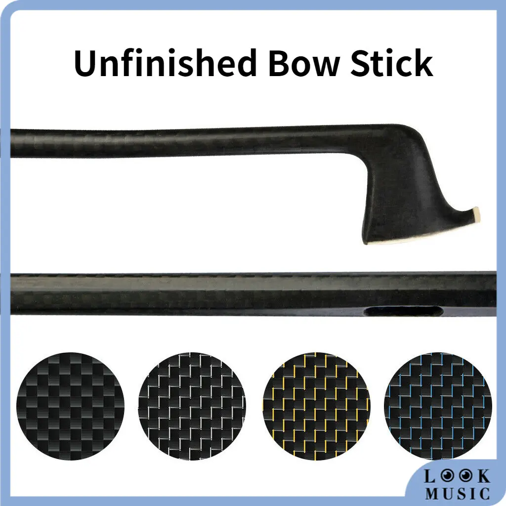 

LOOK 4/4 Grid Carbon Fiber Violin Bow Stick Blank Silk Braided Carbon Fiber Bow Unfinished Bow Stick Bow Maker