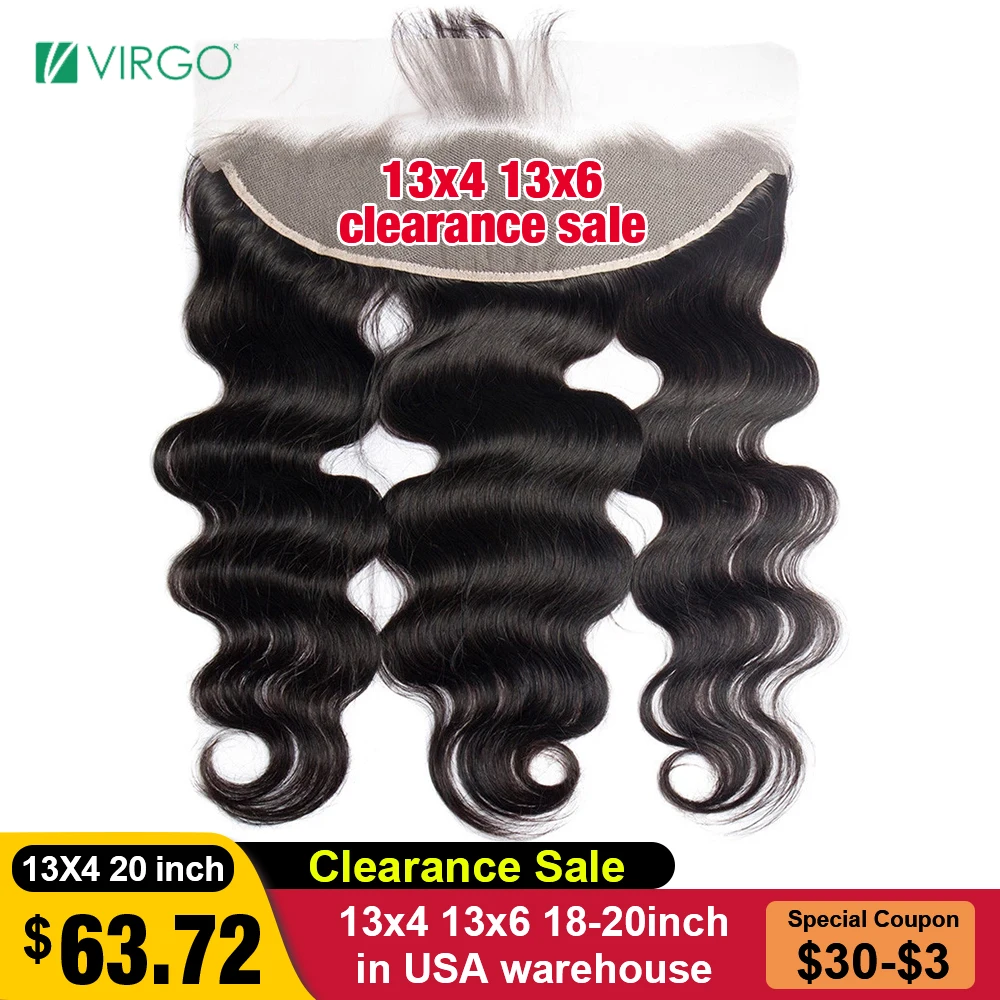 

Virgo 13x6 13x4 Pre Plucked Lace Frontal Closure Body Wave Remy Human Hair HD Transparent Swiss Lace With Baby Hair Pre Plucked