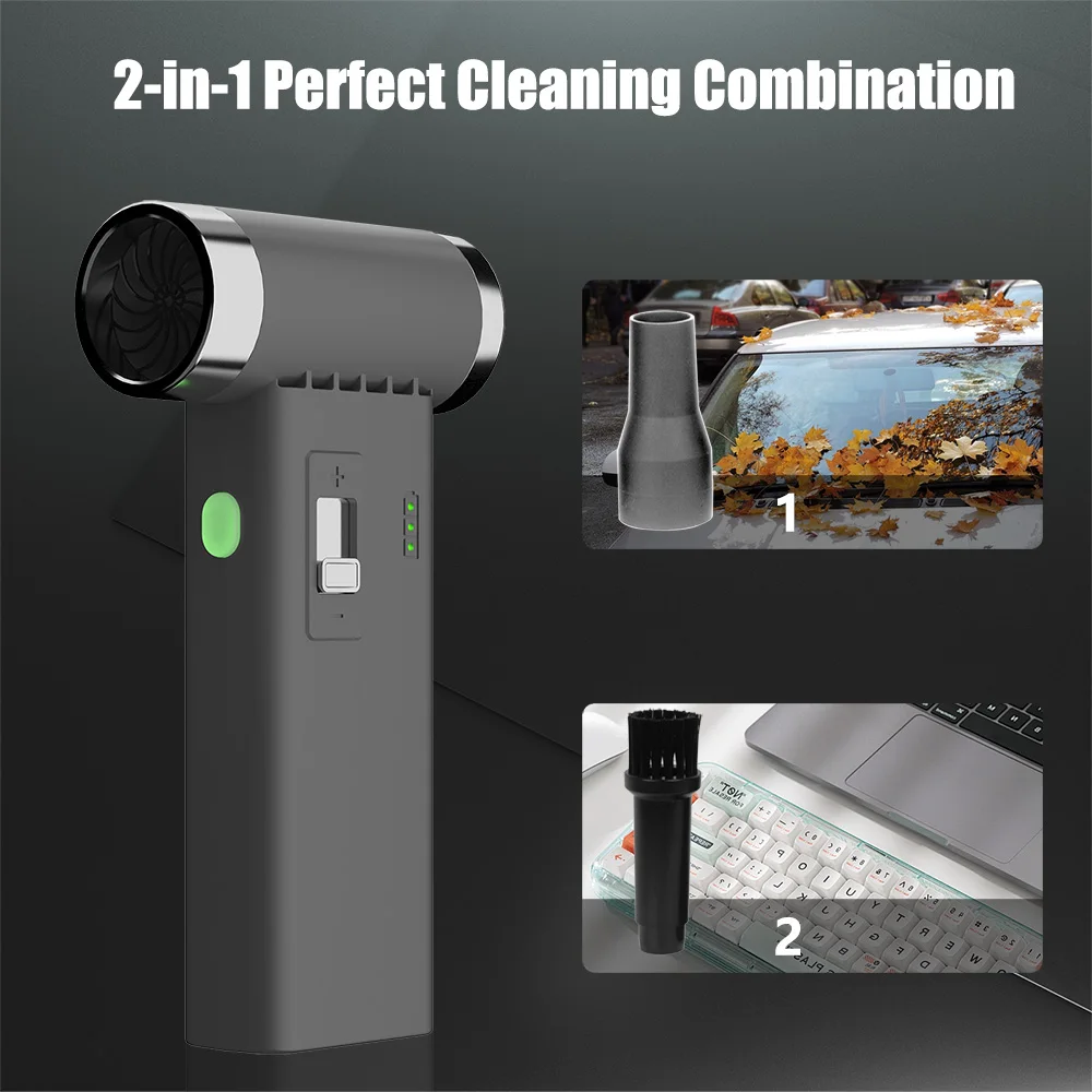 Outdoor 100000 RPM fierce brushless fan, portable handheld turbo fan, capable of cleaning dust and leaves, barbecue and ignition 2