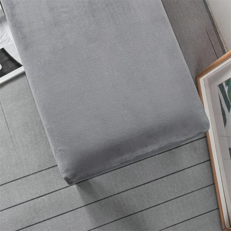 Description Picture 5 of itemSoft Velvet Dining Chair Cover Stretch Piano Stool Cover Long Ottoman Cover Solid Bench Slipcover Changing Shoes for Living Room