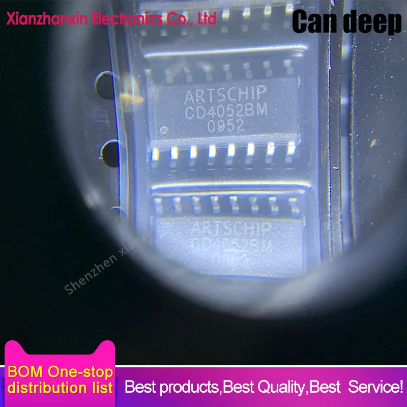 10Pcs/Lot Cd4052Bm Soic-16 Low Leakage Current Conduction Channel 2 4:1 Analog Switch