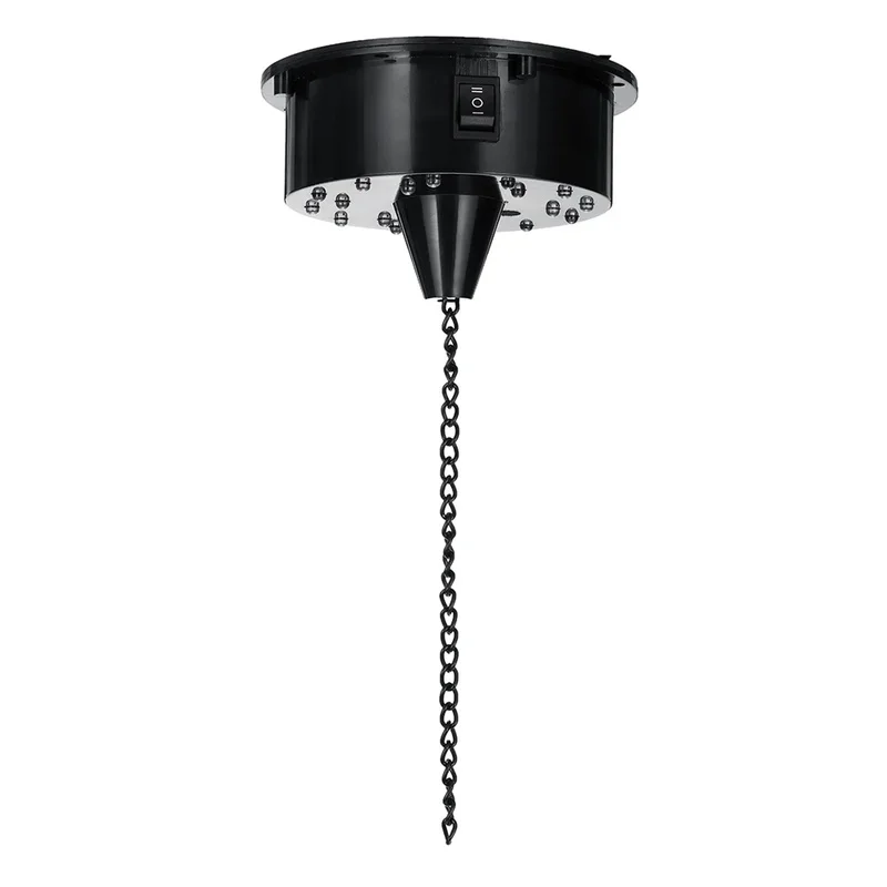 18 LED Lights Glass Rotating Mirror Disco Ball Motor Sound Control Reflection Ball Hanging Disco DJ Party Stage No ball