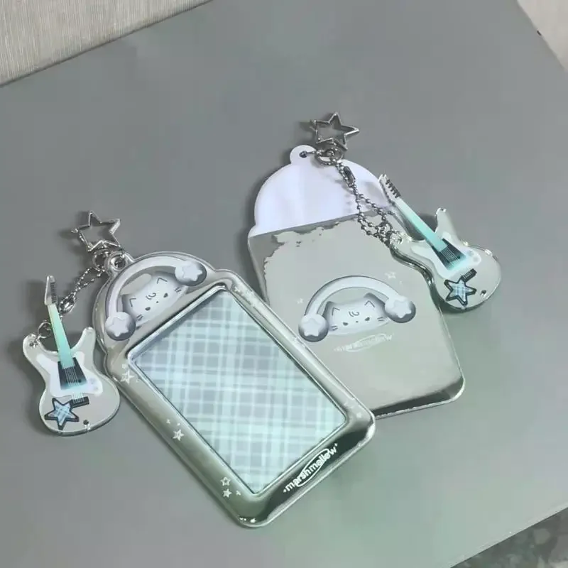 Kawaii 3 Inch Photocard Holder Bag Pendant Photo Frame Picture Display Stand Card Holder Student Keychain For Bag