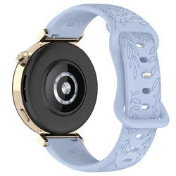 Floral Silicone Strap - 3D Design - 22mm Width (Light Blue)