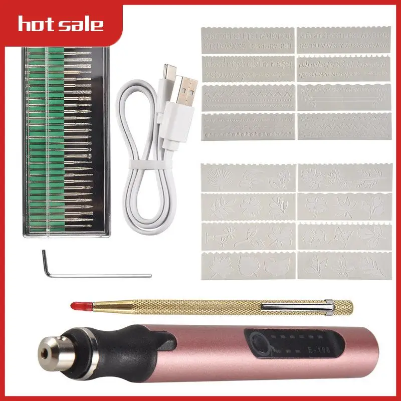 A74P-Rechargeable Cordless Mini Engraver Pen DIY Engraving Tool Kit For Metal Glass Plastic Wood Jewelry Stencils
