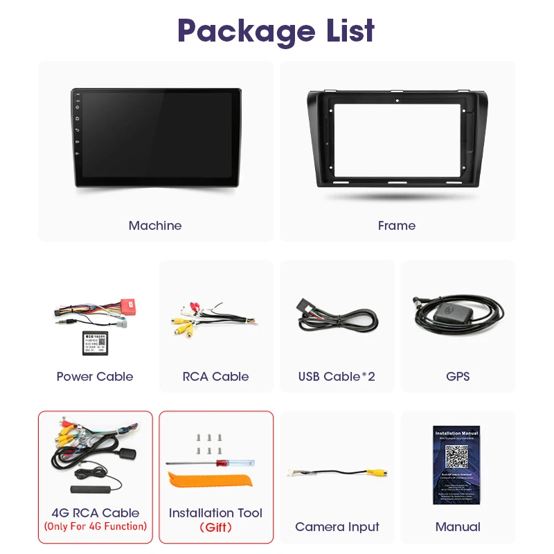 Radio para coche Srnubi 2Din Android 14 para Mazda 3 2004 2005 2006 2007 2008 2009, reproductor Multimedia Carplay, navegación GPS automática, RDS DSP 6