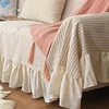 Ruffled Solid Color Sofa Covers Four Seasons Washable Cotton Linen Dustproof Couch Slipcovers Bohemian Decor Furniture Covers 3