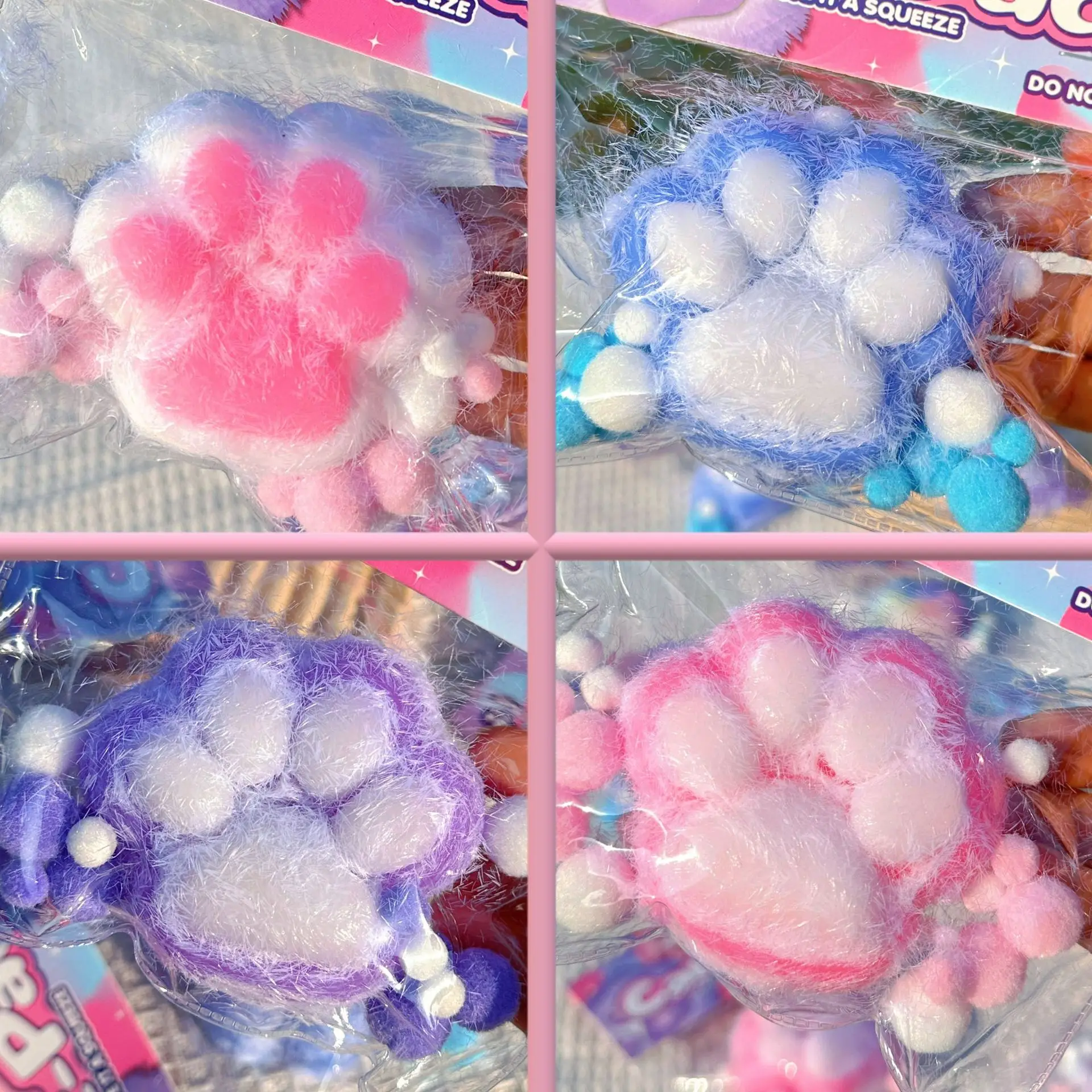 Colorful Plush Soft Cat Foot Antistress Paws Squishy Tapa Foot Girl Kids Adult Sensory Toys Gift Antistress Foot Cat Fidget Toys 4