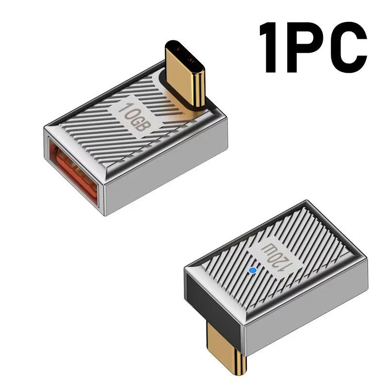 Adaptador OTG USB tipo C de 120W, convertidor de carga rápida USB A a USB C, conector de sincronización de datos de 10Gbps, adaptador USB C a C PD100W 140W 240W
