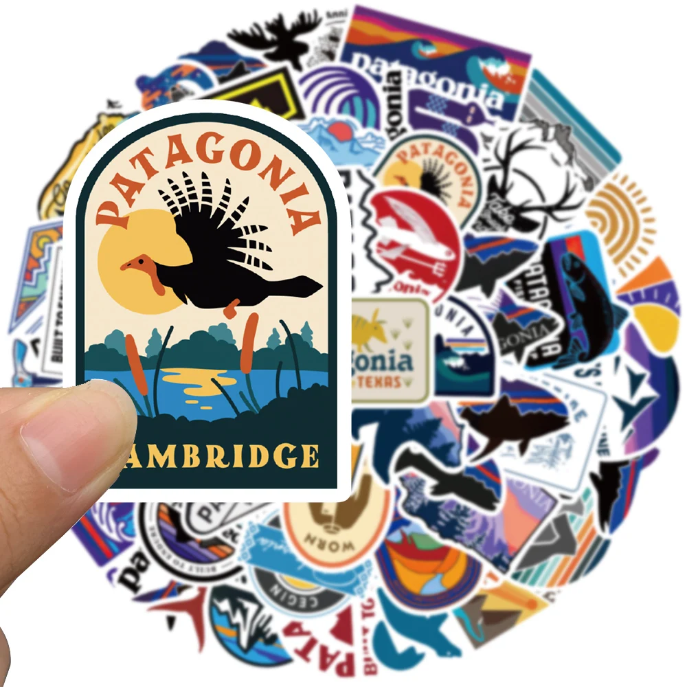 Outdoor Camping Stickers Decal Waterproof 55pcs