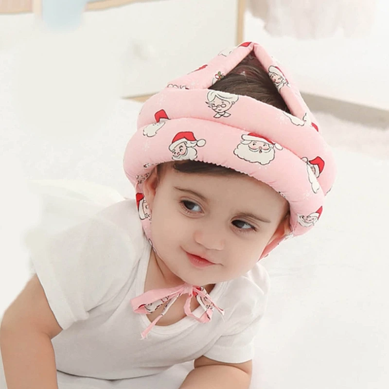 Infant Crash Helmet Rabbit Bear Pattern Toddler Hat Kids Protective Cap Walking Safety Hat Cotton for Safe Step