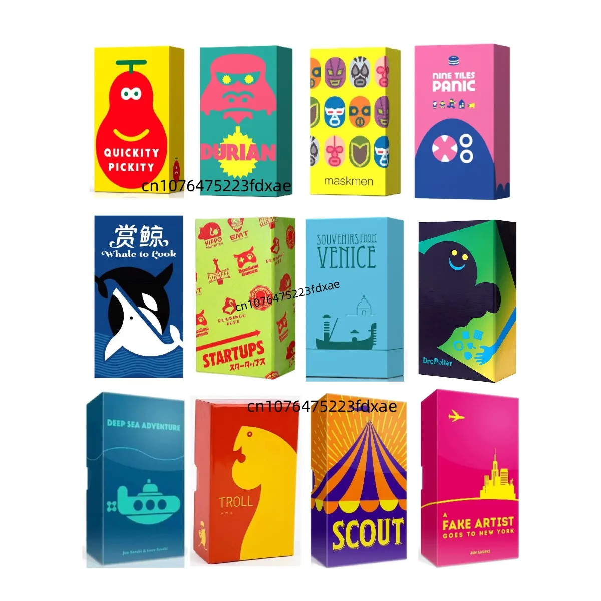 Strategy Board Games "Souvenirs from Venice • A Fake Artist • Nine Tiles Panic • Deep Sea Adventure • DURIAN•Fun TROLL Card Game