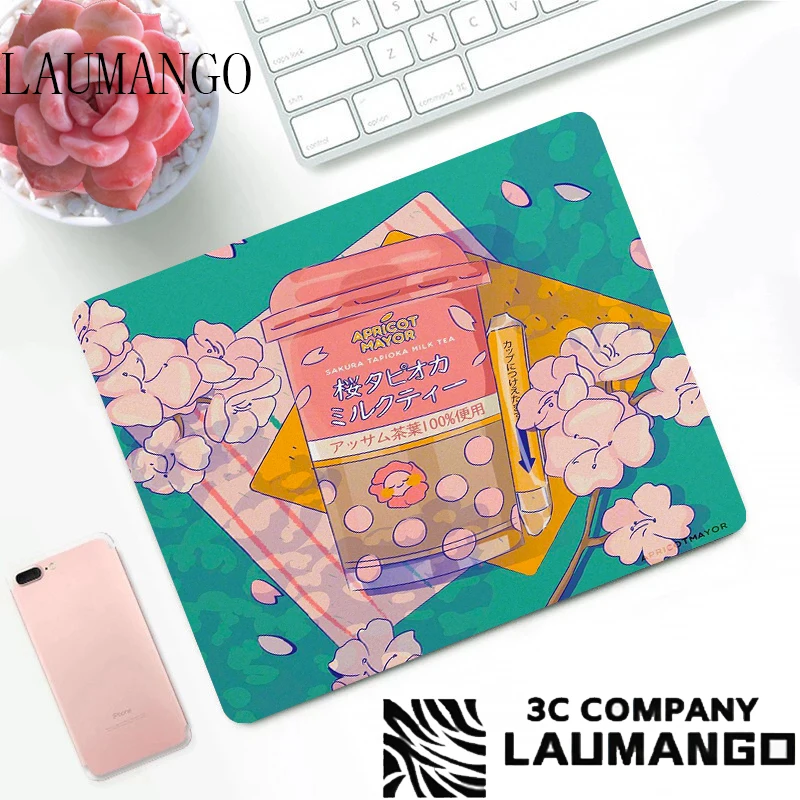 Kawaii Pad on the Table Pink Mouse Pads Cute Gaming Accessories PC Gamer Cabinet Deskmat Rubber Mat Desk Protector Mini Computer