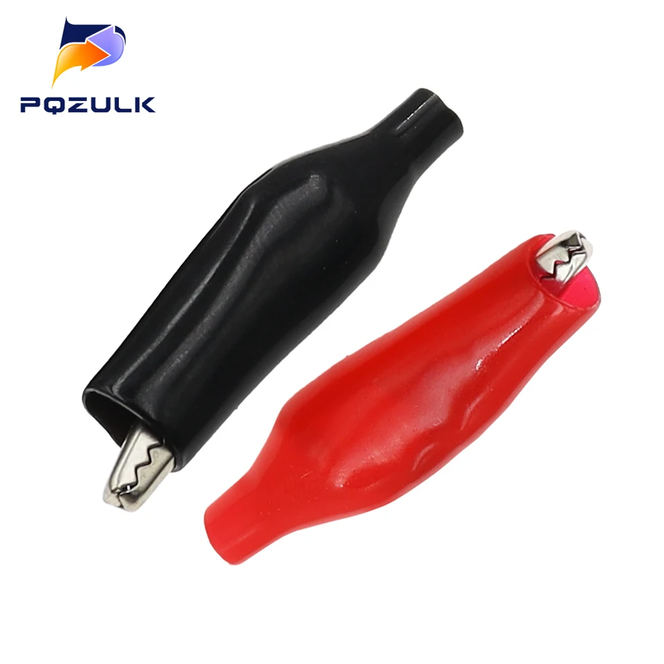 100 Pezzi Di Clip A Coccodrillo Per Test Elettrici - 50 Rosse E 50 Nere, Con Manico Isolato In Plastica, Morsetti In Acciaio Zincato - 3