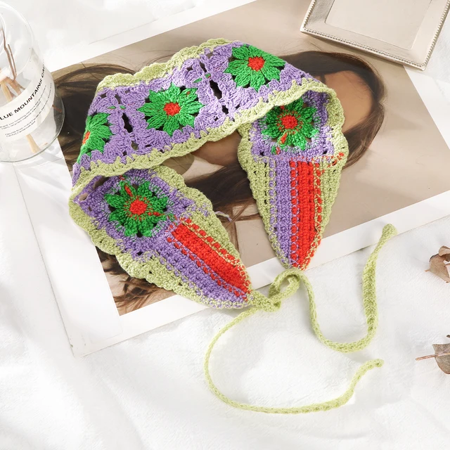 Set Turbanti E Fascia Floreale - 2 Cappelli E 1 Fascia, Vintage, In Poliestere, Taglia Unica - Foto 8