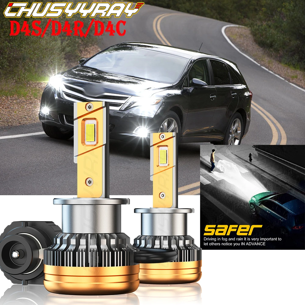 CHUSYYRAY Compatible For Toyota 2015 2016-2019 2013-2014 2X D4S Front HID Xenon White Headlight Bulb Low Beam Car accsesories