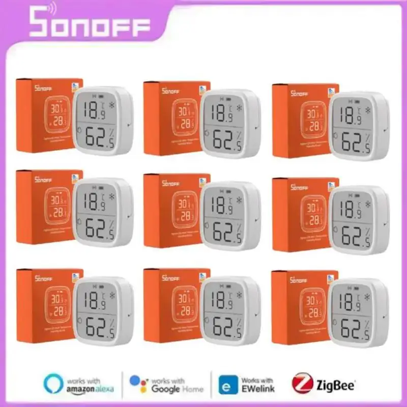 SONOFF SNZB-02D Zigbee 스마트 온도 습도 센서, LCD 화면, 원격 실시간 모니터링, Ewelink, Alexa Google Home