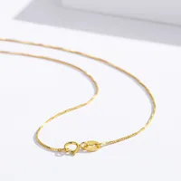 35 cm-80 cm Minuscule Réel 925 En Argent Sterling avec Or Couleur Mince Boîte Chaîne Collier Femmes Enfants Filles Mens Bijoux kolye collares 1