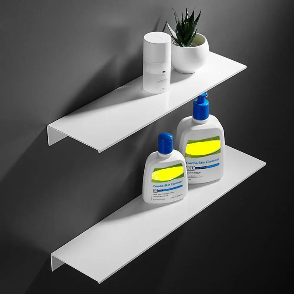 

1 pcs Quality Aluminium Alloy Punch-Free Wall Mount Bathroom Storage Kitchen Shelves Storage Rack Bathroom Wall Shelf