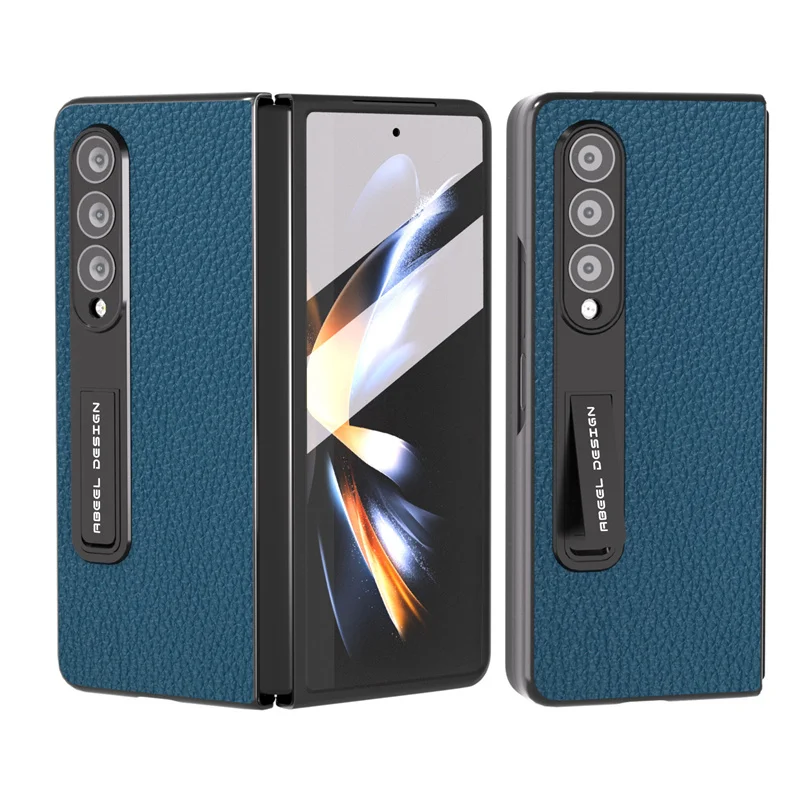Genuine Phone Case For Samsung Galaxy Z Fold 4 Fold4 Case Cover Dermal Rear Shell Leather Front Frame With Membrane