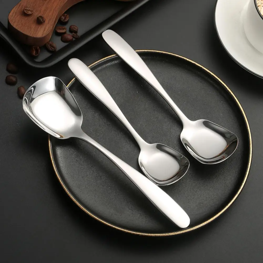 

Heavy-duty Stainless Steel Spoon Stainless Steel Square Head Spoon for Kitchen Polished Surface Corrosion Resistant Stirring