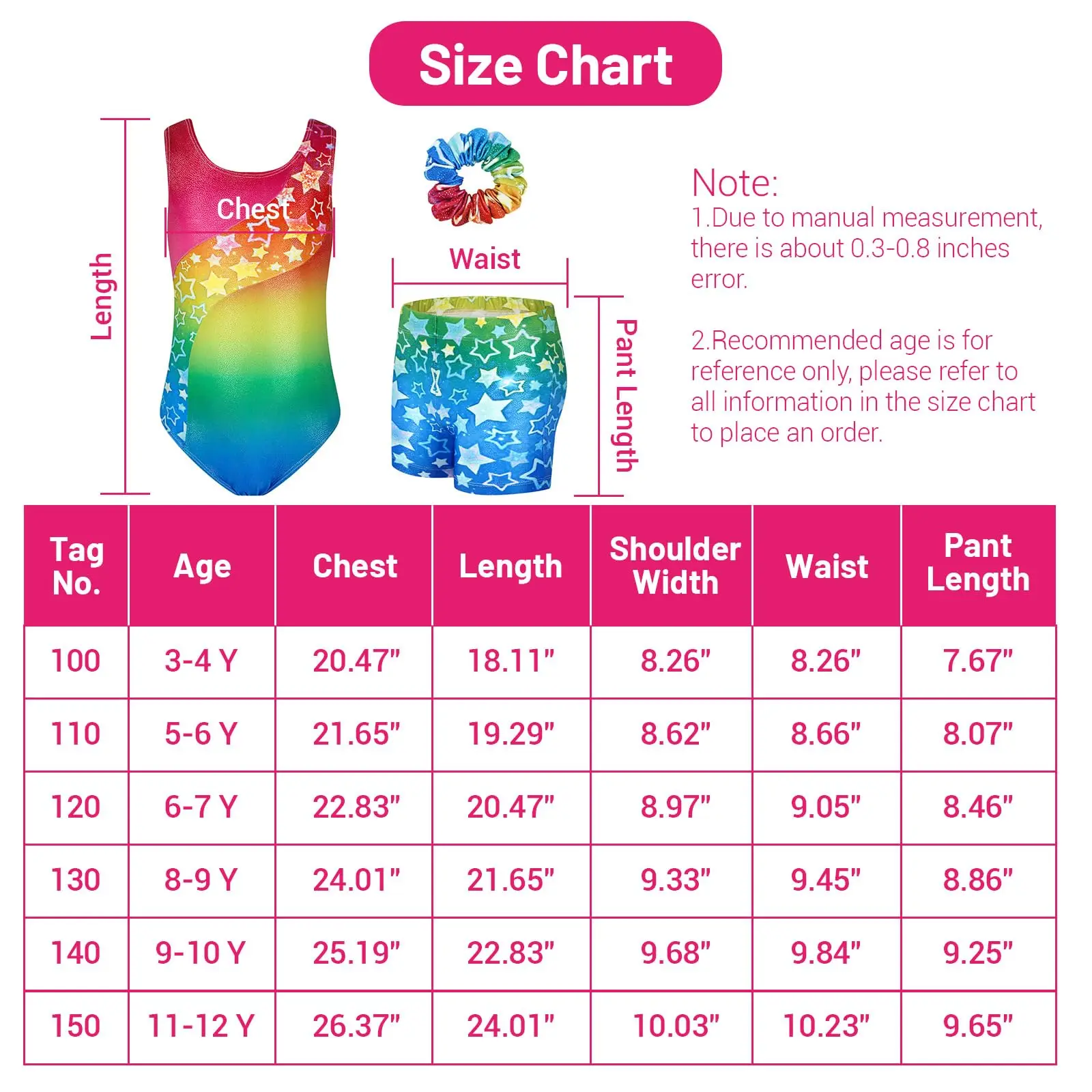 2024 Girls Gymnastics Leotards, Glitter Ballet Dance Unitards Biketards Activewear with Short & Hairband for Kids 3-12 Years