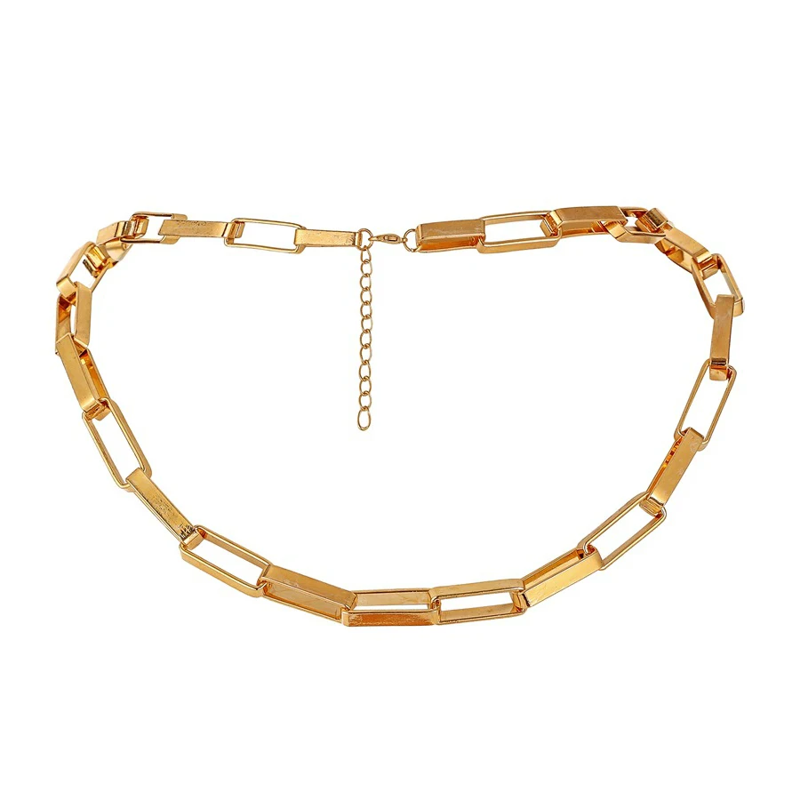 Women Gold Plated Thick Link Chain Adjustable Chunky Necklace Choker