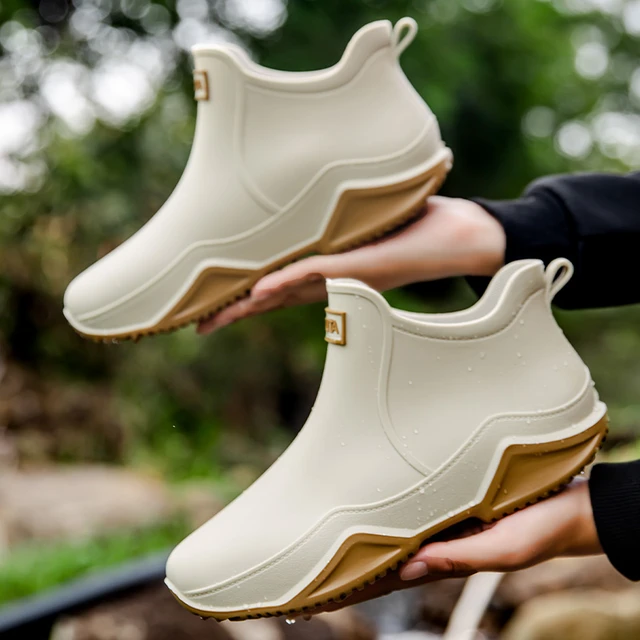 New Fashion Rubber Women Rain Boots Trend Rain Boots Platform Outdoor Shoes  Slip on Warm Waterproof Work Fishing Shoes 36-44 - AliExpress