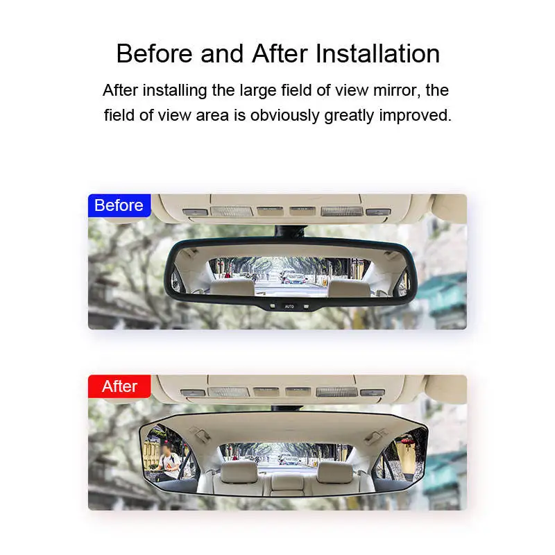 자동차 베이비 미러 백미러, 와이드 앵글 파노라마 보조, 대형 비전 인테리어 모니터, 자동차 인테리어 액세서리