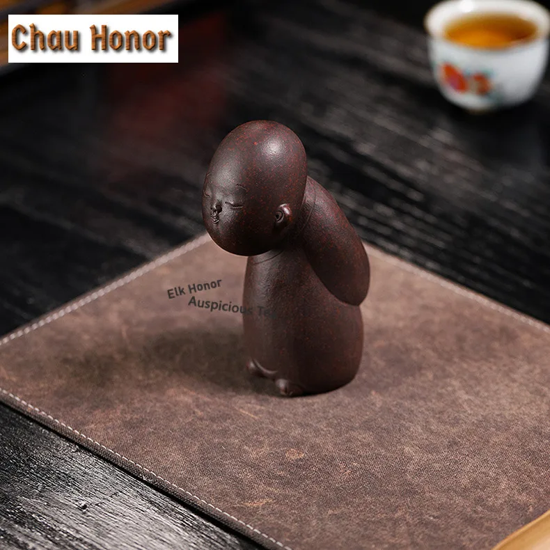 Yixing Purple Sand Iron Blood Red Sand Tea Pet Vintage Tea Spirit Tea Figurine Play Toys Tea Statue Ornaments Accessories Craft