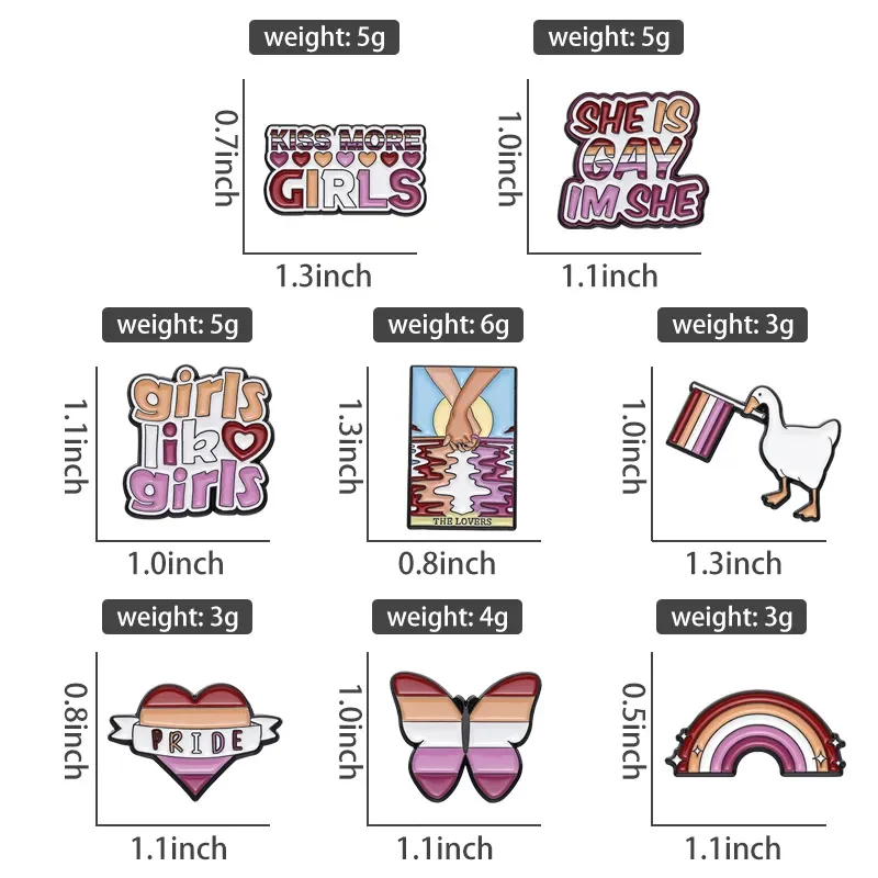Lesbijki tęczowa flaga gęsia emaliowana przypinka dziewczyny jak dziewczyny broszki klapa odznaki na plecak LGBT biżuteria prezent dla kochał przyjaciół