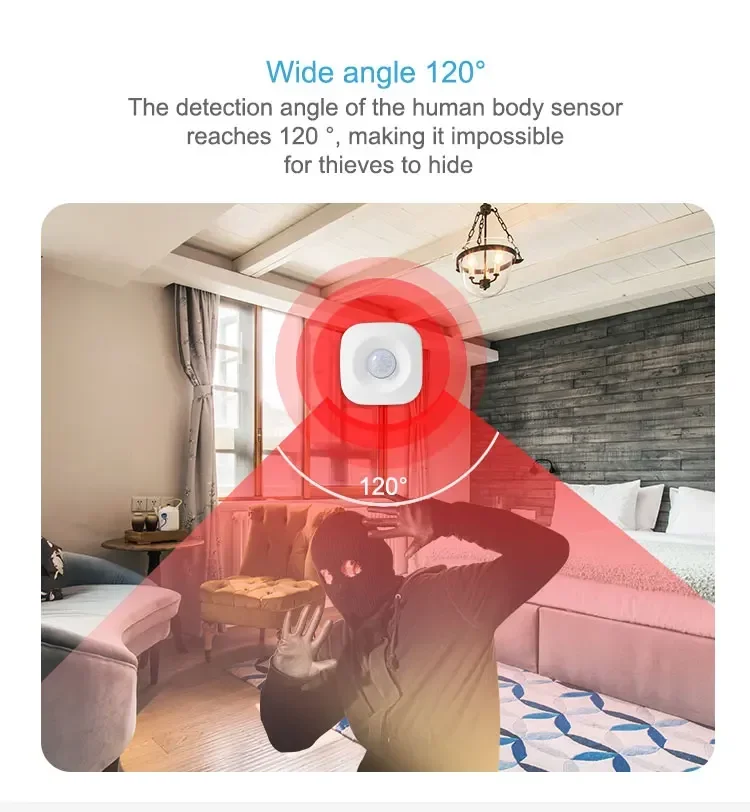 PIR Motion Sensor Tuya WIFI Smart PIR Motion Sensor Detector Movement Sensor Smart Life APP Wireless Home Automation System Via Alexa Google Home