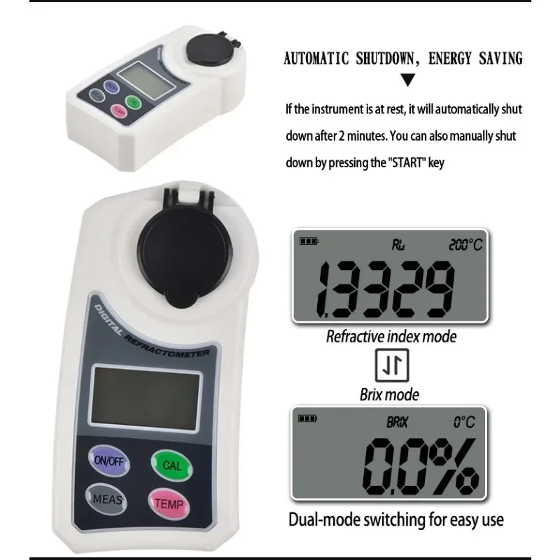 Sugar Content Test 0~55% refractive index Refractometer Digital Brix Meter For Fruits/Vegetables/Veverages/Food Processing/Beer 3