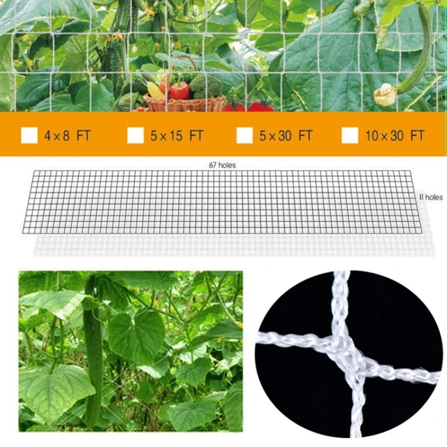 1Pcs Multi Use Plant Trellis Netting Heavy-Duty Polyester Plant Support Vine Climbing Hydroponics Garden Net Accessories 6
