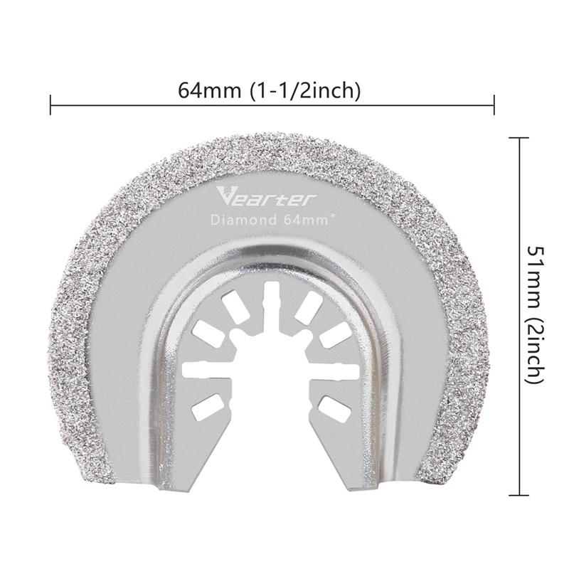 Vearter 2PC Galvani Diamant Segment Schaukel Multi-werkzeug Oszillierende Klinge Mörtel Sägeblätter Präzise für Mörtel Entfernung – Detail 4