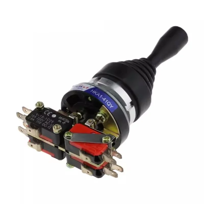 HKA1-41QZ 산업용 조이스틱 스위치, 용수철 리턴 크로스 로커 컨트롤러 스위치, 순간 래칭, 4NO 4NC, 30mm, 4 포지션
