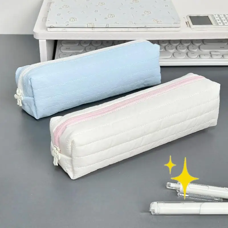 Elegant Cream Multi-functional Pencil Case - Large Capacity Stationery Organizer