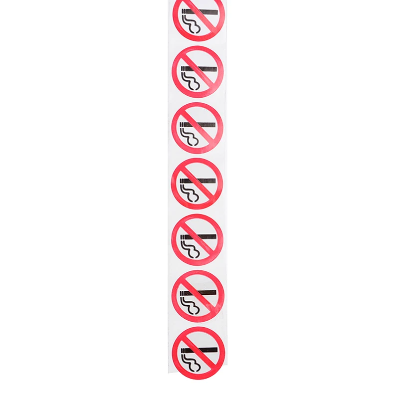 Coated Paper Sticker No Smoking Sticker Sign 1 Roll of 500 Packs 1 Inch/2.5cm