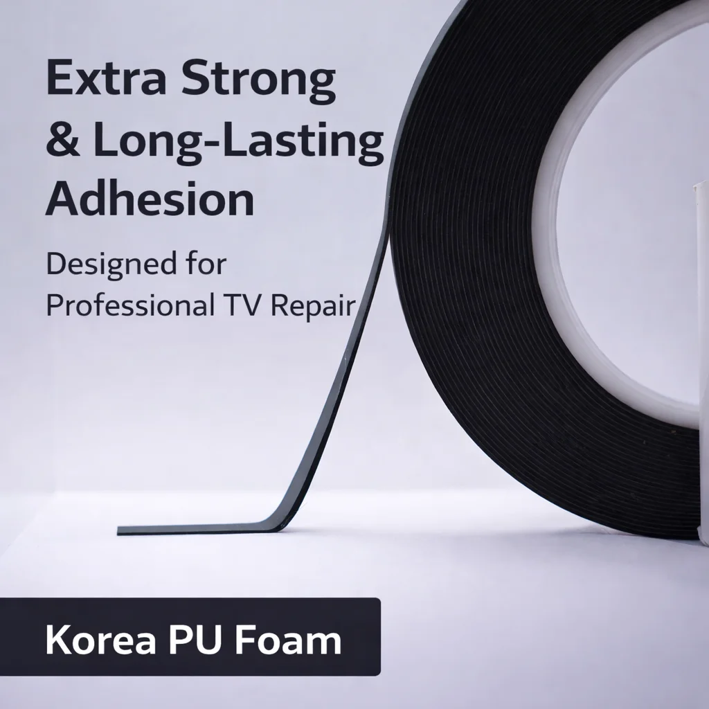 Premium Double-Sided Adhesive Foam Tape for Screen and LED Panel Repair - Black