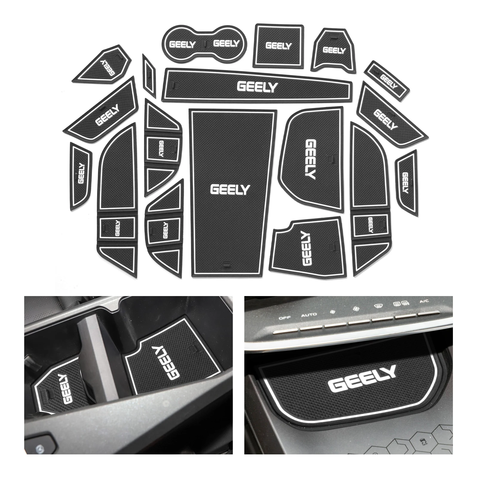 for Geely Geometry C 2021 2022 Anti-Slip Gate Slot Cup Mat Non-Slip Door Groove Pad Interior Accessories Coaster