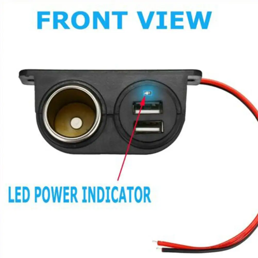 Dual USB 3.1A Car and Camper Charger with Built-In Multi Plug Socket