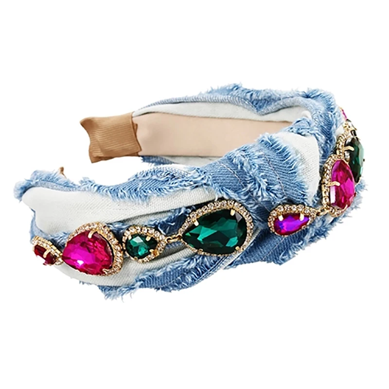 

ZHINI New Design Luxury Zircon Crystal Handmade Headband Simple Punk Knot Hair Band HairBand Hair Accessories Party Jewelry Gift