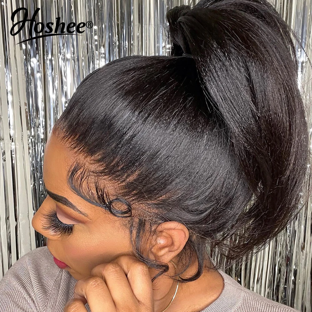 Straight 13x6 Lace Frontal Human Hair Wigs For Women Invisible Lace Wig Human Hair Preplucked 30 Inch 4x4 Closure Wig Remy
