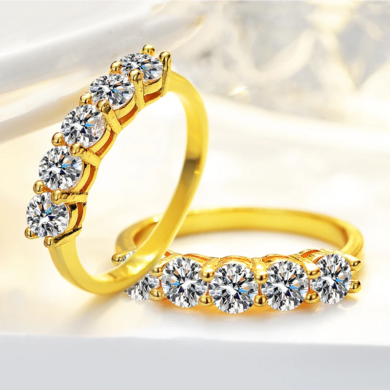 

Luomansi Classic 0.3CT * 7 Moissanite Ring with GRA Certificate 100% - S925 Sterling Silver Women's Jewelry Wedding Party Gift