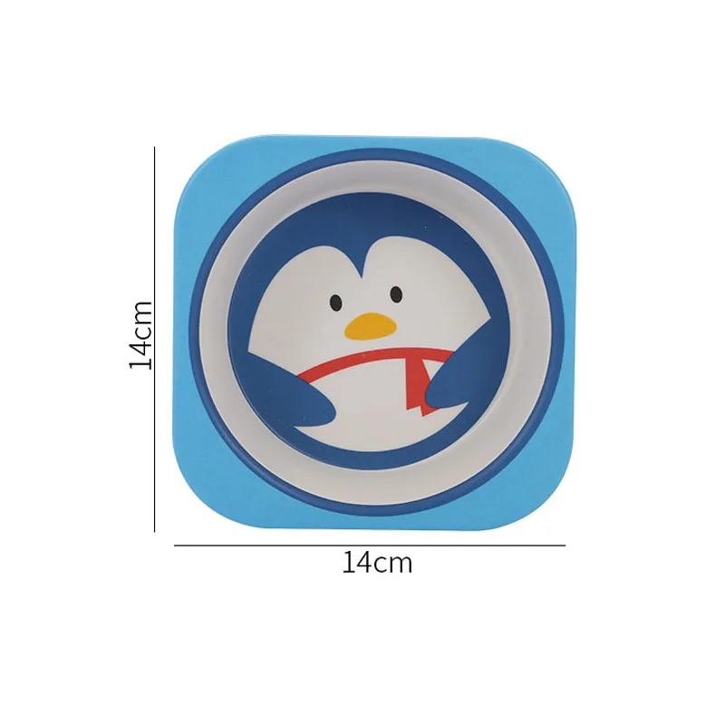 Bamboo Fiber Cartoon Toddler Plates - Fall-Proof Baby Feeding and Complementary Soup Bowls