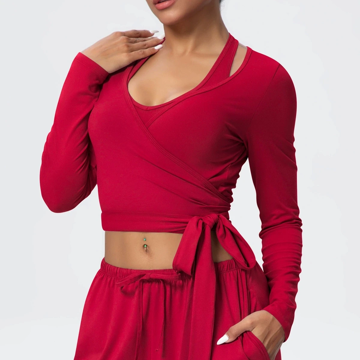 요가 긴팔 여성 상의 러닝 트레이닝 피트니스 요가 의류 크롭탑 야외 스포츠 가디건 긴팔 스포츠웨어