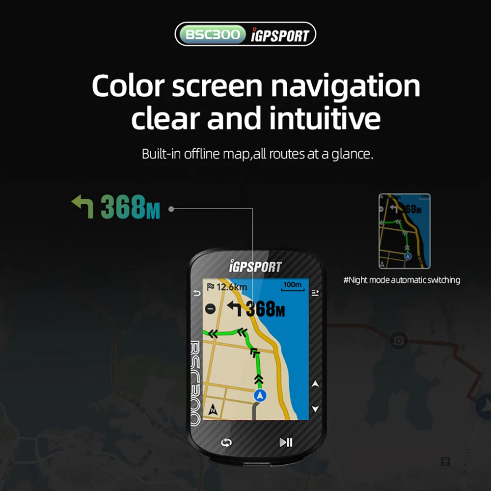 thumbnail image 2 of Ride Smarter: IGPSPORT BSC300 GPS Bike Computer With Offline Maps, Navigation & 130+ Data Fields 2 of 11