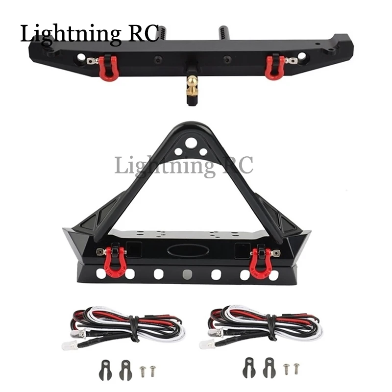 

Metal Front and Rear Bumper with Lights for Axial SCX10 90046 SCX10 III AXI03007 TRX4 1/10 RC Crawler Car Upgrade Parts